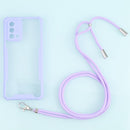 For OPPO A74 4G/F19 Acrylic + Color TPU Shockproof Case with Neck Lanyard(Purple)