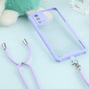 For OPPO A74 4G/F19 Acrylic + Color TPU Shockproof Case with Neck Lanyard(Purple)