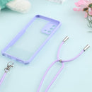 For OPPO A74 4G/F19 Acrylic + Color TPU Shockproof Case with Neck Lanyard(Purple)