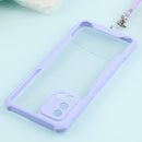For OPPO A74 4G/F19 Acrylic + Color TPU Shockproof Case with Neck Lanyard(Purple)