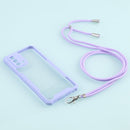 For OPPO A74 4G/F19 Acrylic + Color TPU Shockproof Case with Neck Lanyard(Purple)
