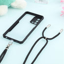 For OPPO A74 4G/F19 Acrylic + Color TPU Shockproof Case with Neck Lanyard(Black)