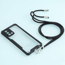 For OPPO A74 4G/F19 Acrylic + Color TPU Shockproof Case with Neck Lanyard(Black)
