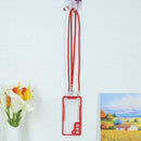 For Samsung Galaxy S21 FE Acrylic + Color TPU Shockproof Case with Neck Lanyard(Red)