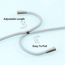 For Samsung Galaxy S21 FE Acrylic + Color TPU Shockproof Case with Neck Lanyard(Milk Grey)