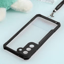 For Samsung Galaxy S21 FE Acrylic + Color TPU Shockproof Case with Neck Lanyard(Black)
