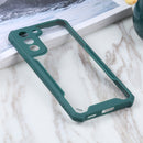 For Samsung Galaxy S21 FE Acrylic + Color TPU Shockproof Case(Dark Green)