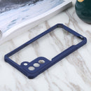 For Samsung Galaxy S21 FE Acrylic + Color TPU Shockproof Case(Dark Blue)