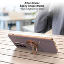 For OPPO Reno6 Pro+ 5G 6D Electroplating Full Coverage Silicone Protective Case with Magnetic Ring Holder(Black)