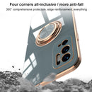 For OPPO Reno6 Pro+ 5G 6D Electroplating Full Coverage Silicone Protective Case with Magnetic Ring Holder(Black)