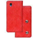 For Alcatel 1 2021 Cloth Texture Retro Horizontal Flip PU Leather Shockproof Case with Holder & Card Slot(Red)