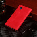 For Alcatel 1 2021 Cloth Texture Retro Horizontal Flip PU Leather Shockproof Case with Holder & Card Slot(Red)