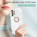 For Samsung Galaxy A52 5G XINLI Straight 6D Plating Gold Edge TPU Shockproof Case with Ring Holder(Hawthorn Red)