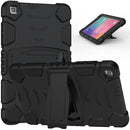 For Samsung Galaxy Tab A8.0 2019 T290 3-Layer Protection Screen Frame + PC + Silicone Shockproof Combination Case with Holder(Black+Black)