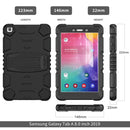 For Samsung Galaxy Tab A8.0 2019 T290 3-Layer Protection Screen Frame + PC + Silicone Shockproof Combination Case with Holder(Black+Black)