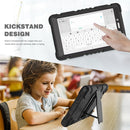 For Samsung Galaxy Tab A8.0 2019 T290 3-Layer Protection Screen Frame + PC + Silicone Shockproof Combination Case with Holder(Black+Black)