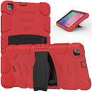 For Samsung Galaxy Tab A8.0 2019 T290 3-Layer Protection Screen Frame + PC + Silicone Shockproof Combination Case with Holder(Red+Black)