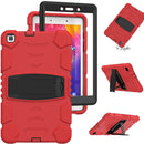 For Samsung Galaxy Tab A8.0 2019 T290 3-Layer Protection Screen Frame + PC + Silicone Shockproof Combination Case with Holder(Red+Black)