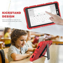 For Samsung Galaxy Tab A8.0 2019 T290 3-Layer Protection Screen Frame + PC + Silicone Shockproof Combination Case with Holder(Red+Black)