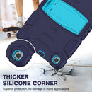 For Samsung Galaxy Tab A8.0 2019 T290 3-Layer Protection Screen Frame + PC + Silicone Shockproof Combination Case with Holder(NavyBlue+Blue)