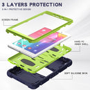 For Samsung Galaxy Tab A8.0 2019 T290 3-Layer Protection Screen Frame + PC + Silicone Shockproof Combination Case with Holder(NavyBlue+Lime)