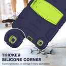 For Samsung Galaxy Tab A8.0 2019 T290 3-Layer Protection Screen Frame + PC + Silicone Shockproof Combination Case with Holder(NavyBlue+Lime)