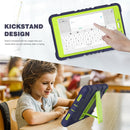 For Samsung Galaxy Tab A8.0 2019 T290 3-Layer Protection Screen Frame + PC + Silicone Shockproof Combination Case with Holder(NavyBlue+Lime)