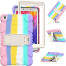 For Samsung Galaxy Tab A8.0 2019 T290 3-Layer Protection Screen Frame + PC + Silicone Shockproof Combination Case with Holder(Colorful Pink)