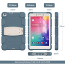 For Samsung Galaxy Tab A8.0 2019 T290 3-Layer Protection Screen Frame + PC + Silicone Shockproof Combination Case with Holder(Cornflower Blue)