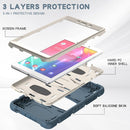 For Samsung Galaxy Tab A8.0 2019 T290 3-Layer Protection Screen Frame + PC + Silicone Shockproof Combination Case with Holder(Cornflower Blue)