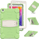 For Samsung Galaxy Tab A8.0 2019 T290 3-Layer Protection Screen Frame + PC + Silicone Shockproof Combination Case with Holder(Matcha Green)