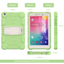 For Samsung Galaxy Tab A8.0 2019 T290 3-Layer Protection Screen Frame + PC + Silicone Shockproof Combination Case with Holder(Matcha Green)
