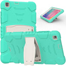 For Samsung Galaxy Tab A8.0 2019 T290 3-Layer Protection Screen Frame + PC + Silicone Shockproof Combination Case with Holder(Mint Green)