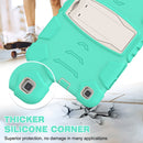 For Samsung Galaxy Tab A8.0 2019 T290 3-Layer Protection Screen Frame + PC + Silicone Shockproof Combination Case with Holder(Mint Green)