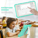 For Samsung Galaxy Tab A8.0 2019 T290 3-Layer Protection Screen Frame + PC + Silicone Shockproof Combination Case with Holder(Mint Green)