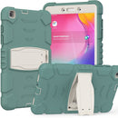 For Samsung Galaxy Tab A8.0 2019 T290 3-Layer Protection Screen Frame + PC + Silicone Shockproof Combination Case with Holder(Emerald Green)
