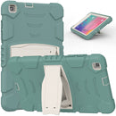 For Samsung Galaxy Tab A8.0 2019 T290 3-Layer Protection Screen Frame + PC + Silicone Shockproof Combination Case with Holder(Emerald Green)