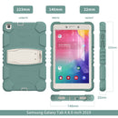 For Samsung Galaxy Tab A8.0 2019 T290 3-Layer Protection Screen Frame + PC + Silicone Shockproof Combination Case with Holder(Emerald Green)