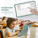 For Samsung Galaxy Tab A8.0 2019 T290 3-Layer Protection Screen Frame + PC + Silicone Shockproof Combination Case with Holder(Emerald Green)