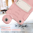 For Samsung Galaxy Tab A8.0 2019 T290 3-Layer Protection Screen Frame + PC + Silicone Shockproof Combination Case with Holder(Cherry Blossoms Pink)