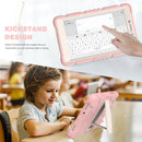 For Samsung Galaxy Tab A8.0 2019 T290 3-Layer Protection Screen Frame + PC + Silicone Shockproof Combination Case with Holder(Cherry Blossoms Pink)