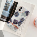 High Translucent Electroplating Flower Pattern TPU + PC Shockproof Case For iPhone 12 / 12 Pro(Cineraria)