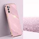 For OPPO Reno6 5G XINLI Straight 6D Plating Gold Edge TPU Shockproof Case(Cherry Purple)