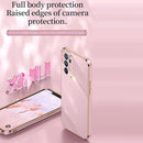 For OPPO Reno6 5G XINLI Straight 6D Plating Gold Edge TPU Shockproof Case(Cherry Purple)