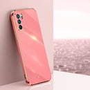 For OPPO Reno6 5G XINLI Straight 6D Plating Gold Edge TPU Shockproof Case(Hawthorn Red)