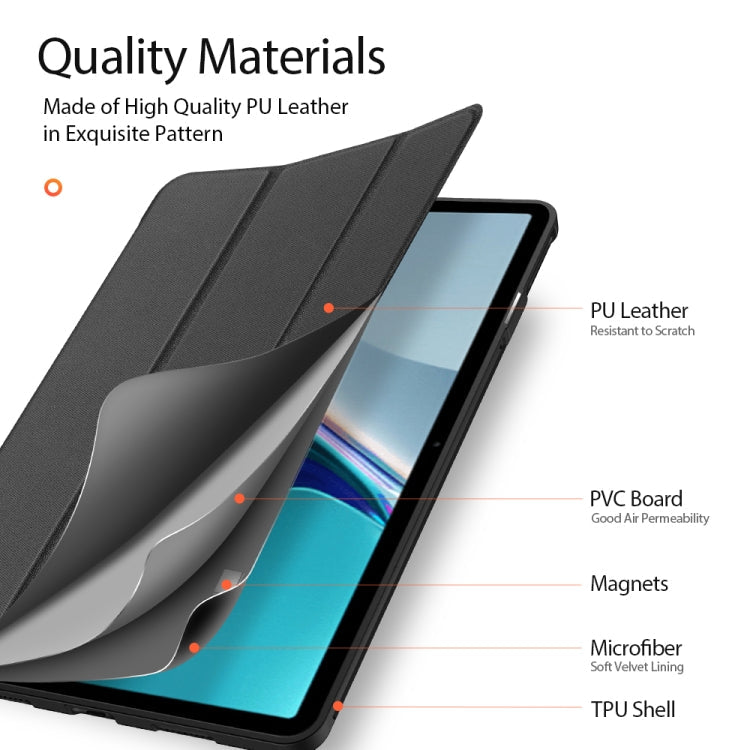 For Huawei MatePad 11 2021 DUX DUCIS Domo Series Horizontal Flip Magnetic PU Leather Case with Three-folding Holder(Black)