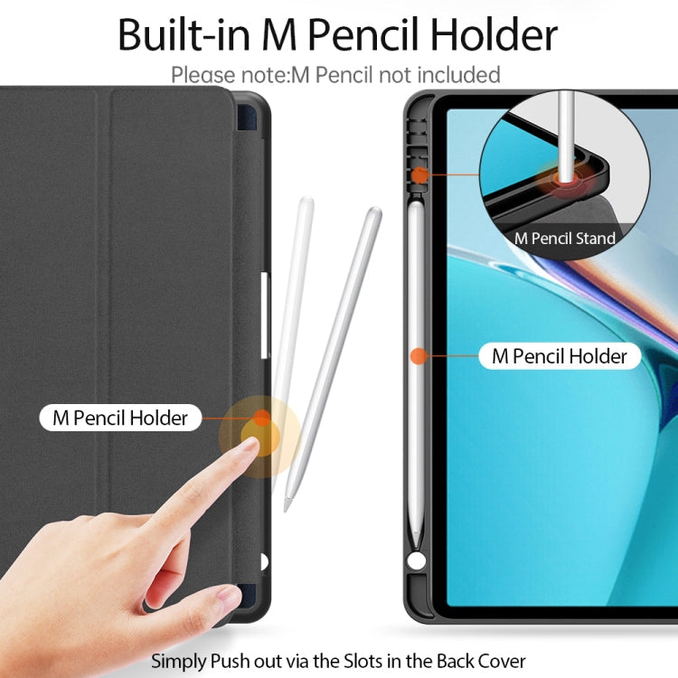 For Huawei MatePad 11 2021 DUX DUCIS Domo Series Horizontal Flip Magnetic PU Leather Case with Three-folding Holder(Black)