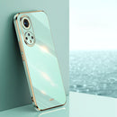For Honor 50 XINLI Straight 6D Plating Gold Edge TPU Shockproof Case(Mint Green)