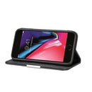 For iPhone 7 Litchi Texture Horizontal Flip Leather Case with Holder & Card Slots(Black)