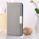 For iPhone 7 Litchi Texture Horizontal Flip Leather Case with Holder & Card Slots(Grey)